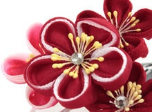 將圖片載入圖庫檢視器 Girl's Hair Accessories 2 Piece Set  for Japanese Traditional Clothes  - Three Pins Chirimen Red