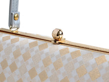 將圖片載入圖庫檢視器 Formal Bag Zori Set: for Japanese Traditional Clothes - Beige White Gold Diagonal Lattice