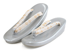 將圖片載入圖庫檢視器 Formal Bag Zori Set: for Japanese Traditional Clothes - Beige White Gold Diagonal Lattice