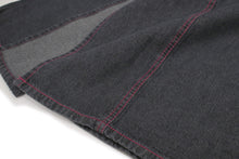 画像をギャラリービューアに読み込む, Women's Unlined Denim Kimono Black with Red Stitches: Japanese Traditional Clothes