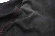 Load image into Gallery viewer, Women's Unlined Damage Denim Kimono Black with Stitches: Japanese Traditional Clothes