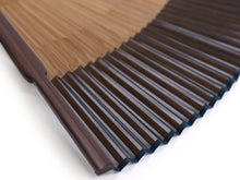 Load image into Gallery viewer, Men's Silk Sensu :Japanese Traditional Folding Fan  & Fan Bag 2 Piece Set  - Navy Blue Plain