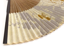 將圖片載入圖庫檢視器 Men's Washi Papercut Art Sensu :Japanese Traditional Folding Fan - Beige Gourd