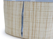 將圖片載入圖庫檢視器 Basket Bag Rattan Handle - Beige Blue Striped Dot