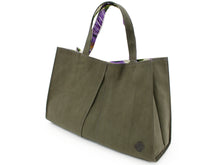 將圖片載入圖庫檢視器 Tote bag, olive green, one point embroidery, camellia of post office, Misuzu song