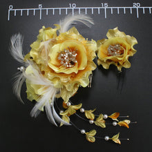 將圖片載入圖庫檢視器 Hair Accessories Comb U Pin 2 Piece Set  for Japanese Traditional Clothes -Yellow