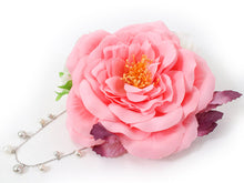 Load image into Gallery viewer, Hair Accessories Headband Clip 2 Piece Set  for Japanese Traditional Clothes -Pink Rose Pearl Beads