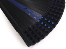 Load image into Gallery viewer, Men's Cotton Sensu :Japanese Traditional Folding Fan and Fan Bag 2 Piece Set Black background Blue Square