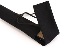 將圖片載入圖庫檢視器 Men's Japanese paper-cutting fan & fan bag 2-piece set silk back cutout gauze type black base dragon