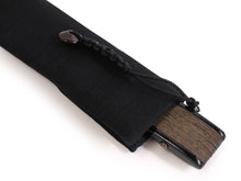 將圖片載入圖庫檢視器 Men's Washi Papercut Art Sensu :Japanese Traditional Folding Fan and  Fan Bag 2-Piece Set -  Deep Green Wave