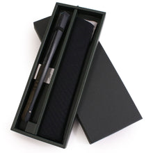 Load image into Gallery viewer, Men's Cotton Linen Sensu :Japanese Traditional Folding Fan & Fan Bag 2 Piece Set - gray linen leaf