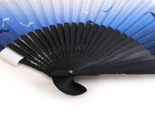 Load image into Gallery viewer, Men's Cotton Sensu :Japanese Traditional Folding Fan  & Fan Bag 2 Piece Set - blue sweetfish pattern