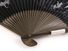 Load image into Gallery viewer, Men's Paper Sensu :Japanese Traditional Folding Fan - hand-printed black choju-giga