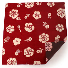將圖片載入圖庫檢視器 Furoshiki L size 105cm Red Cream Rose Brown