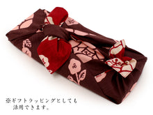 將圖片載入圖庫檢視器 Furoshiki L size 105cm Red Cream Rose Brown