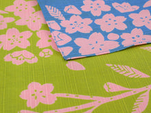 將圖片載入圖庫檢視器 Furoshiki L size 105cm Light Blue Yellow Green Sakura