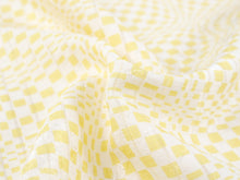 Load image into Gallery viewer, Silk Obiage Sha Leno for Japanese Traditional Kimono - White x Yellow Geometric