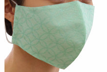 画像をギャラリービューアに読み込む, Sankatsu Yukata Cloth Cotton 3D Face Mask -Mint Green Base Japanese Cloisonne Pattern