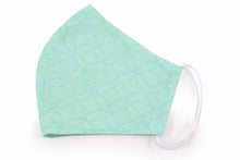 画像をギャラリービューアに読み込む, Sankatsu Yukata Cloth Cotton 3D Face Mask -Mint Green Base Japanese Cloisonne Pattern