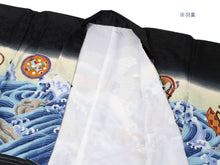 將圖片載入圖庫檢視器 Boy's Kimono Haori Jacket Nagajyuban 3 Set Black: Japanese Traditional Clothes