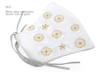画像をギャラリービューアに読み込む, White Gold Embroidery 3D Face Mask With Mask Charm - 7 Design Choices