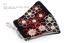 Load image into Gallery viewer, Black Color Embroidery 3D Face Mask With Mask Charm - 7 Design Choices