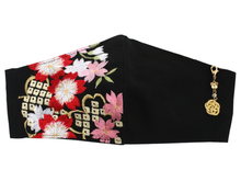Load image into Gallery viewer, Black Color Embroidery 3D Face Mask With Mask Charm - 7 Design Choices