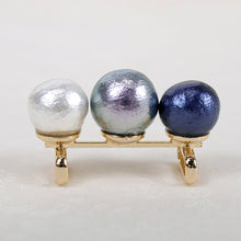 Load image into Gallery viewer, Obidome Cotton 3 Pearls  for Japanese Traditional Kimono - Blue
