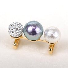 Load image into Gallery viewer, Obidome Cotton Pearl  for Japanese Traditional Kimono - 3 Gray Rhinestone