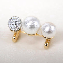 Load image into Gallery viewer, Obidome 3 Cotton Pearls  for Japanese Traditional Kimono - White Rhinestone