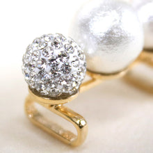 Load image into Gallery viewer, Obidome 3 Cotton Pearls  for Japanese Traditional Kimono - White Rhinestone