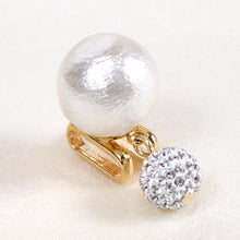 Load image into Gallery viewer, Obidome Cotton Pearl for Japanese Traditional Kimono -White with SWAROVSKI charm 14mm