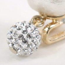 Load image into Gallery viewer, Obidome Cotton Pearl for Japanese Traditional Kimono -White with SWAROVSKI charm 14mm