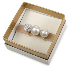 Load image into Gallery viewer, Obidome Cotton Pearl  for Japanese Traditional Kimono - 3 White Swarovski