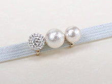Load image into Gallery viewer, Obidome Cotton Pearl  for Japanese Traditional Kimono - 3 White Swarovski