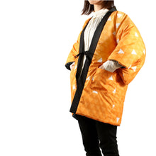 画像をギャラリービューアに読み込む, Unisex Reversible Hanten Robe, Japanese Kimono Haori Winter Jacket Coat Outerwear