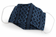 Load image into Gallery viewer, Box Shape Traditional Japanese Pattern Face Mask - Blue Chain