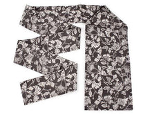 將圖片載入圖庫檢視器 Ladies' Linen Nagoyaobi Obidome Obijime 3 Item Set for Japanese Traditional Kimono - Brown Flower Leaves