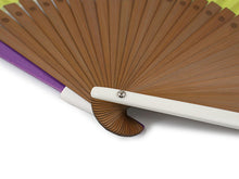 將圖片載入圖庫檢視器 Ladies Cloth Sensu :Japanese Traditional Folding Fan & Fan Bag 2 Piece Set - Lime Plain Mini Size