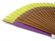 將圖片載入圖庫檢視器 Ladies Cloth Sensu :Japanese Traditional Folding Fan & Fan Bag 2 Piece Set - Lime Plain Mini Size