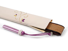 Load image into Gallery viewer, Ladies Cotton Silk Sensu :Japanese Traditional Folding Fan  & Fan Bag 2 Piece Set - beige arabesque pattern