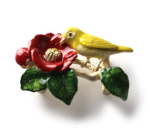 將圖片載入圖庫檢視器 Obidome for Japanese Traditional Kimono - Camellia and Japanese White Eye