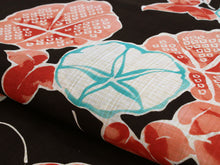 画像をギャラリービューアに読み込む, Women's Hemp Cotton Yukata : Japanese Traditional Clothes - Black Mornig glory