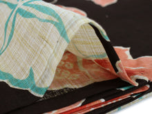 画像をギャラリービューアに読み込む, Women's Hemp Cotton Yukata : Japanese Traditional Clothes - Black Mornig glory