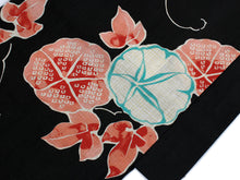 画像をギャラリービューアに読み込む, Women's Hemp Cotton Yukata : Japanese Traditional Clothes - Black Mornig glory