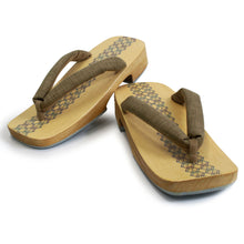 画像をギャラリービューアに読み込む, Men's Paulownia Geta (Japanese Sandals) for Japanese Traditional Kimono/Yukata:*Clogs Print Natural White Wooden Platform tie-dye pattern Brown Gray Sandal
