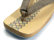 画像をギャラリービューアに読み込む, Men's Paulownia Geta (Japanese Sandals) for Japanese Traditional Kimono/Yukata:*Clogs Print Natural White Wooden Platform tie-dye pattern Brown Gray Sandal