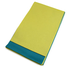 Load image into Gallery viewer, Women's Hanhaba-obi for Japanese Traditional Kimono - Unlined Reversible Lime Green x Pine Green