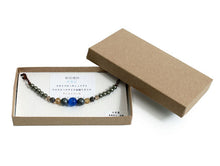 將圖片載入圖庫檢視器 Haori string natural stone Deep blue sky blue cat's eye, Matte gold cotton pearls, Women