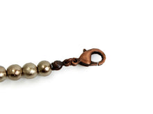 將圖片載入圖庫檢視器 Haori string natural stone Dark brown ebony, bronze cotton pearls, Women